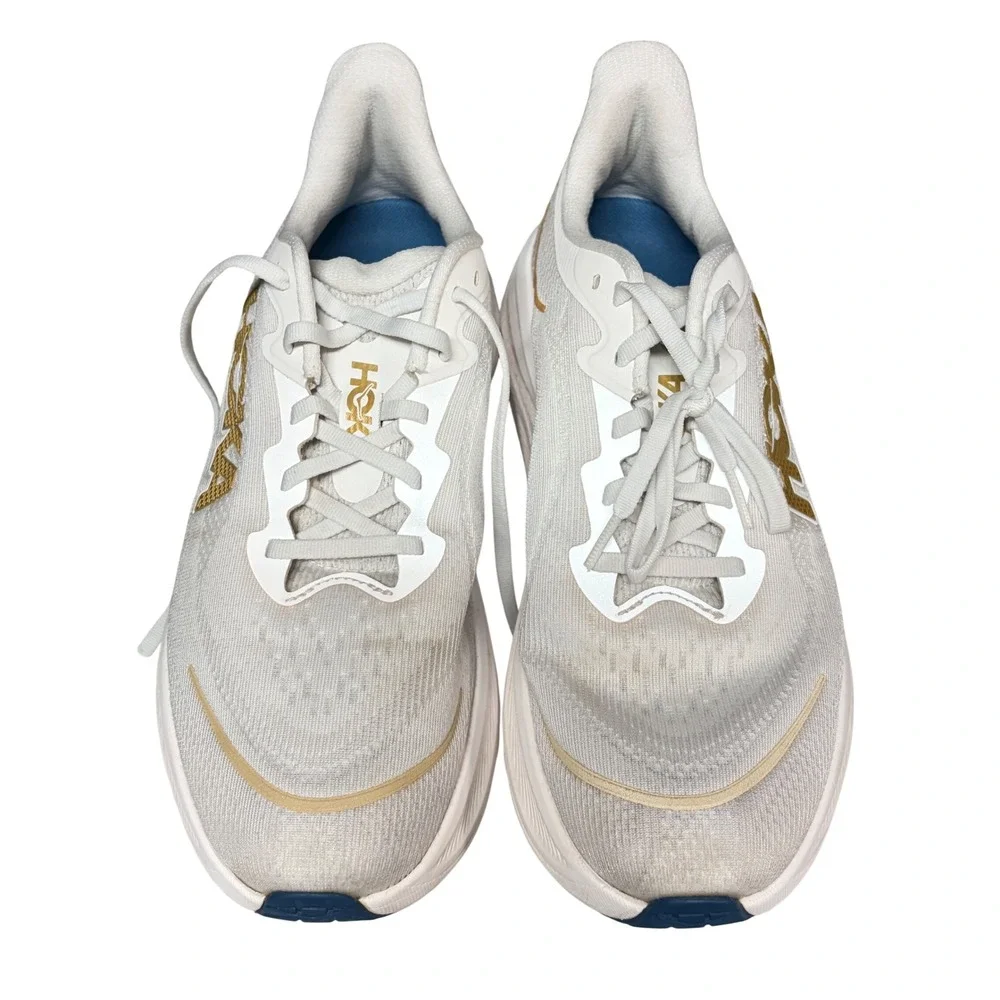 Hoka Skyflow Mens Running Shoes White Gold Frost 1155111 FTG Size 10 D